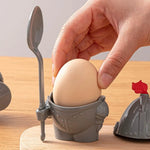 Egg Holder Knight Armor Design With Mini Fork & Spoon