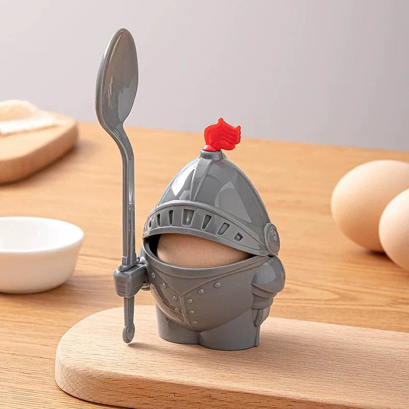 Egg Holder Knight Armor Design With Mini Fork & Spoon
