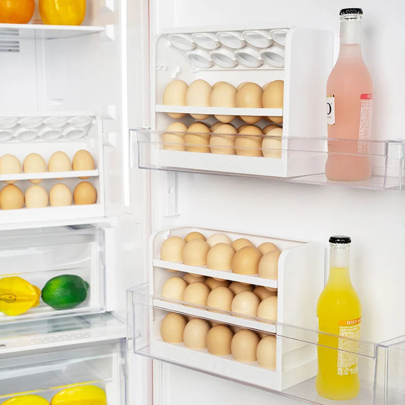Egg Organizer Multilayer Space-Saving Flip Design