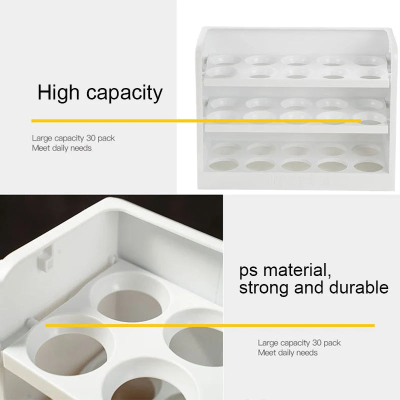Egg Organizer Multilayer Space-Saving Flip Design