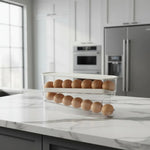 Egg Organizer Two-Tier Automatic Rolling Refrigerator Storage