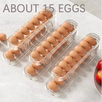 Egg Organizer Two-Tier Automatic Rolling Refrigerator Storage