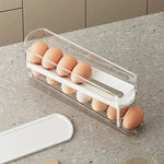 Egg Organizer Two-Tier Automatic Rolling Refrigerator Storage