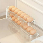 Egg Organizer Two-Tier Automatic Rolling Refrigerator Storage