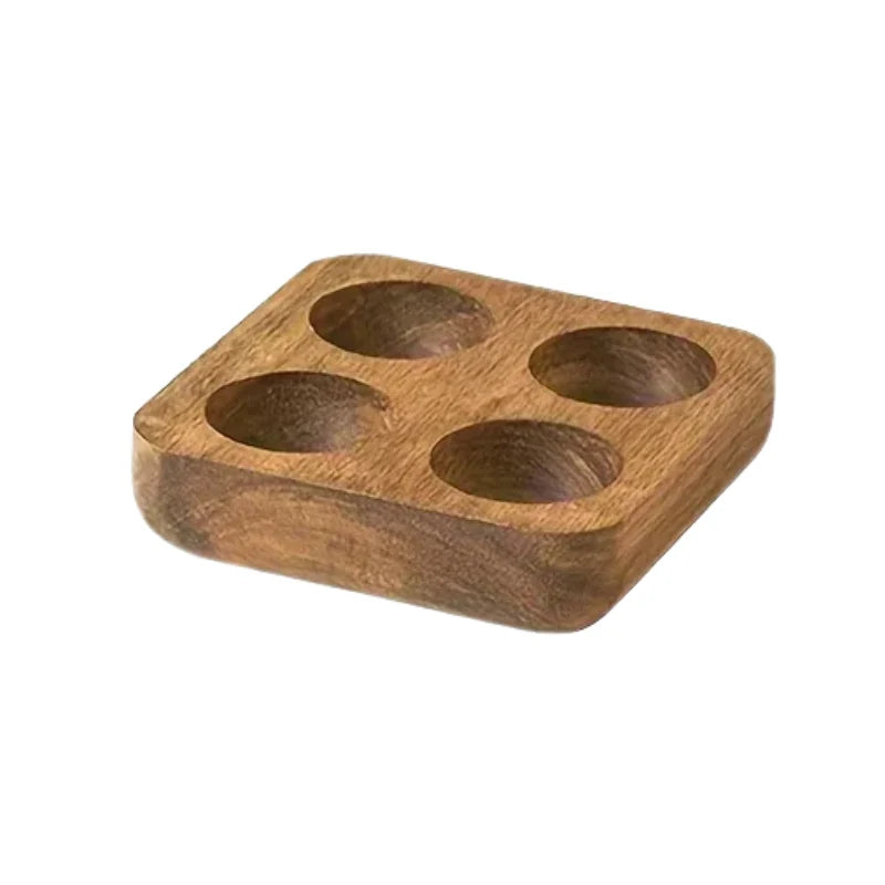 Egg Organizer Wooden Multi-Compartment Space-Saving