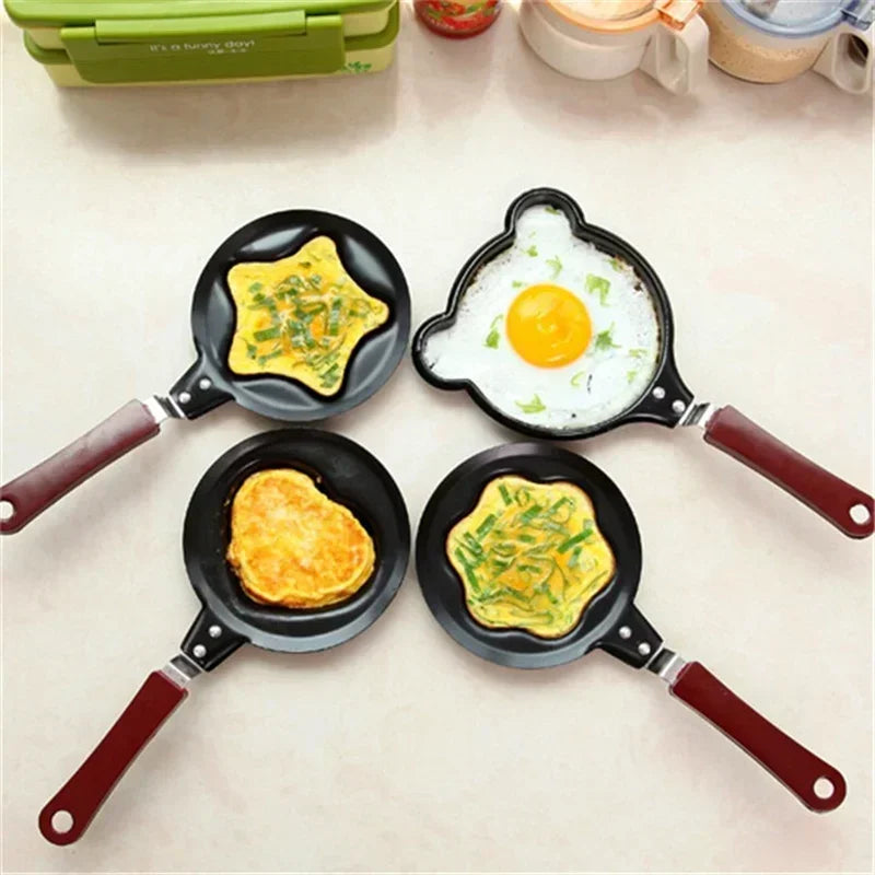 Egg Pan Stainless Steel Non-Stick Wooden Handle