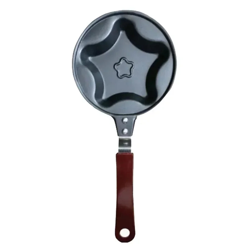 Egg Pan Stainless Steel Non-Stick Wooden Handle