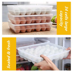 Egg Storage Box Stackable Pull-Out Drawer 34-Egg Capacity BPA-Free