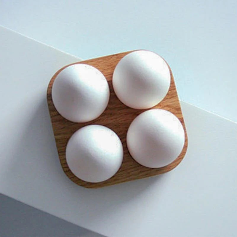 Egg Storage Box Wooden Countertop Organizer