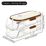 Egg Storage Organizer Clear Automatic Rolling Fridge Container