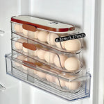 Egg Storage Organizer Clear Automatic Rolling Fridge Container