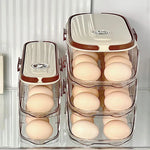 Egg Storage Organizer Clear Automatic Rolling Fridge Container