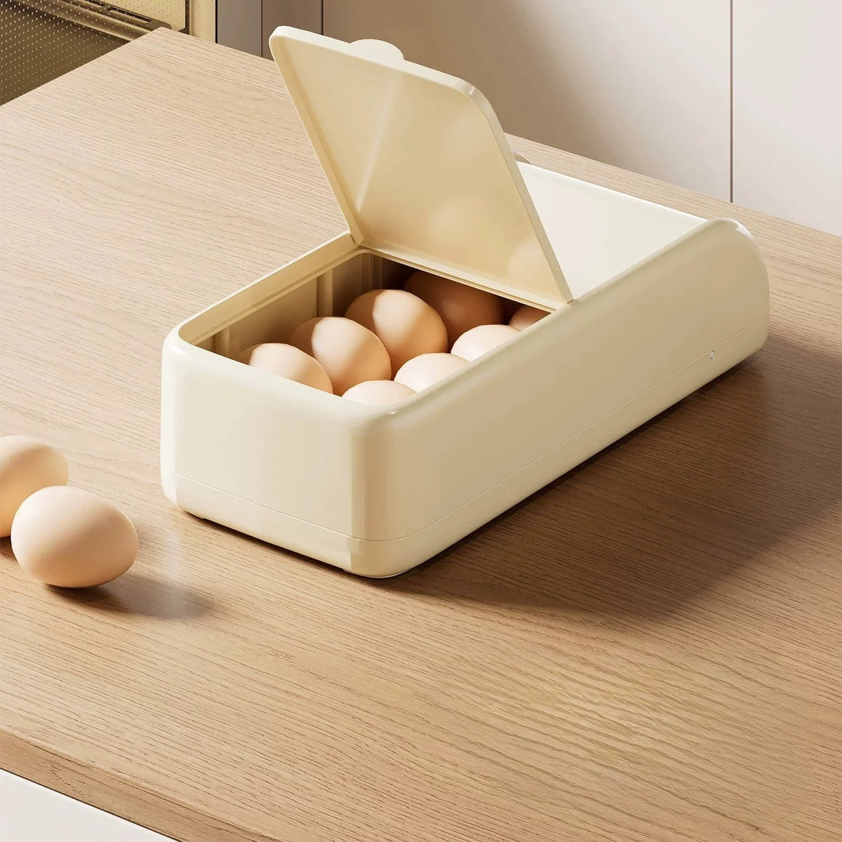 Egg Storage Organizer Stackable Automatic-Rolling Space-Saving