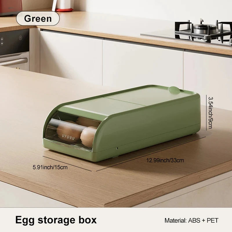 Egg Storage Organizer Stackable Automatic-Rolling Space-Saving