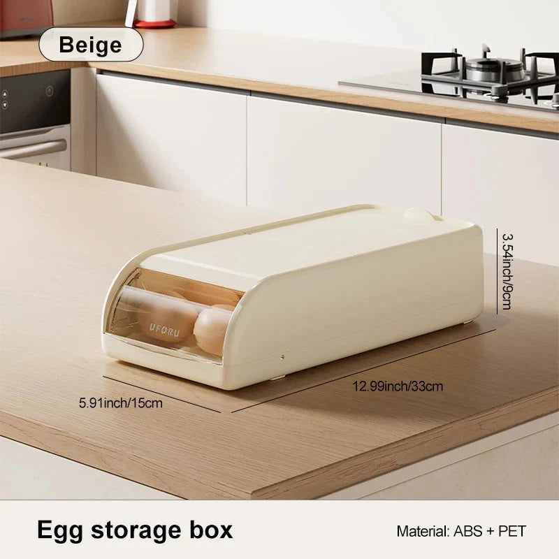 Egg Storage Organizer Stackable Automatic-Rolling Space-Saving