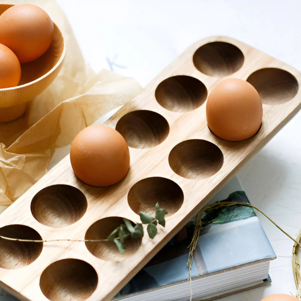 Egg Tray Sustainable Wood Holds 12 Eggs