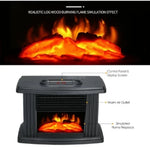 Electric Fireplace Heater Realistic Flame Effect Timer Function