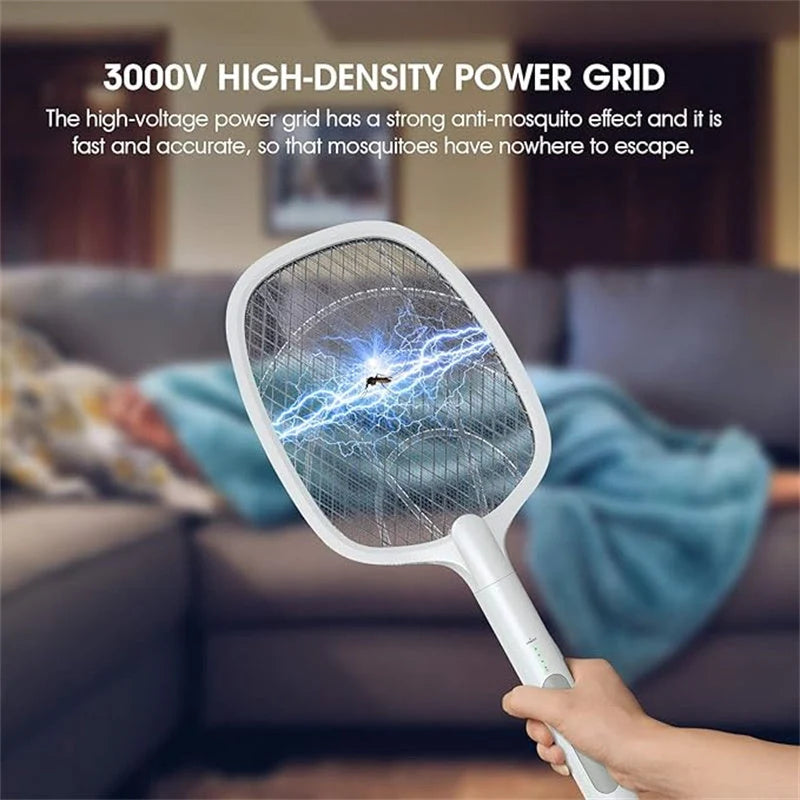 Electric Fly Swatter 3000V Dual-Mode USB Rechargeable
