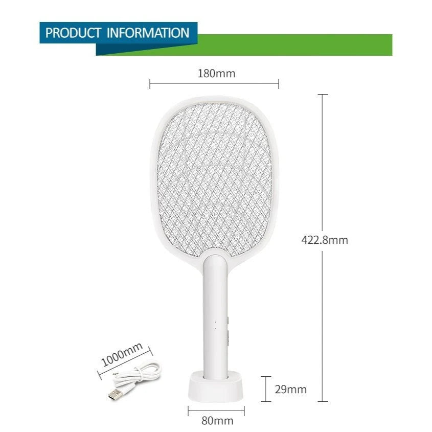 Electric Fly Swatter 3000V Dual-Mode USB Rechargeable