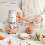 Electric Food Chopper Glass Bowl Stainless Steel Blades