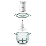Electric Food Chopper Glass Bowl Stainless Steel Blades