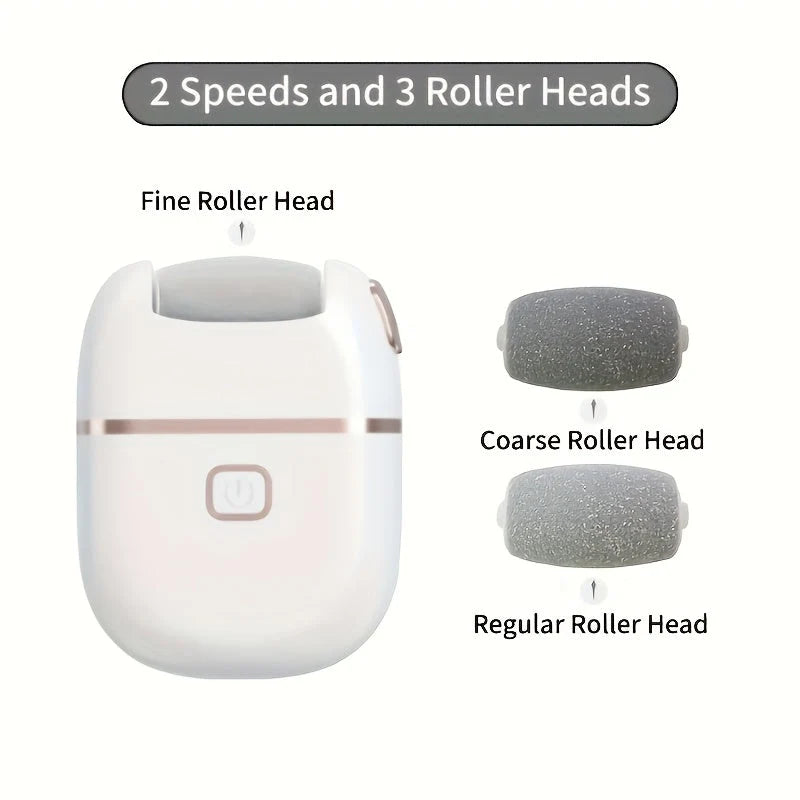 Electric Foot File USB Rechargeable Three Replaceable Heads