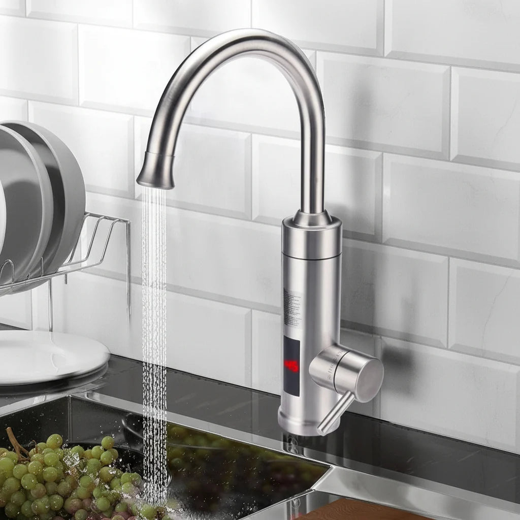 Electric Kitchen Faucet Instant Hot & Cold Stainless Steel