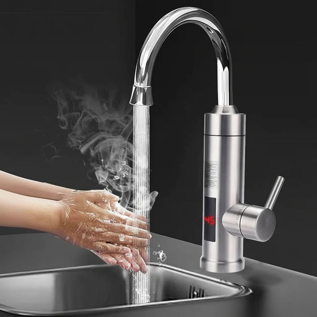 Electric Kitchen Faucet Instant Hot & Cold Stainless Steel