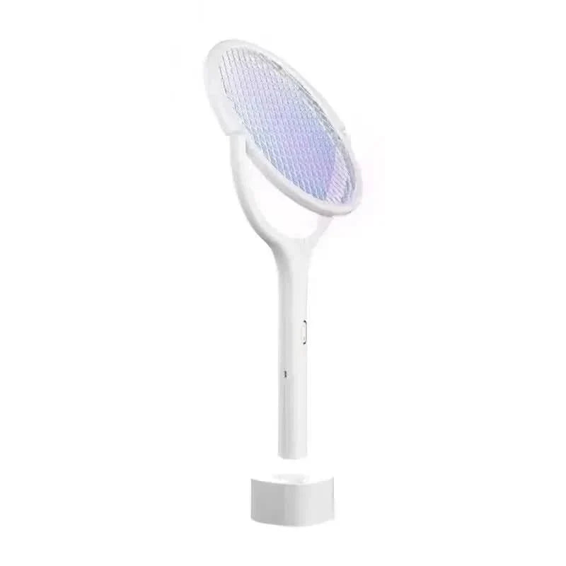 Electric Mosquito Swatter Adjustable Head LED Light USB Rechargeable