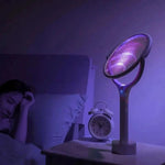 Electric Mosquito Swatter Adjustable Head LED Light USB Rechargeable