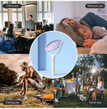 Electric Mosquito Swatter Adjustable Head LED Light USB Rechargeable