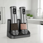 Electric Salt And Pepper Mill Set Rechargeable Adjustable Grind LED Display