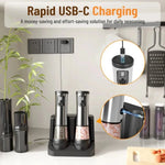 Electric Salt And Pepper Mill Set Rechargeable Adjustable Grind LED Display