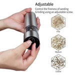Electric Salt & Pepper Grinder Adjustable Coarseness One-Handed Operation