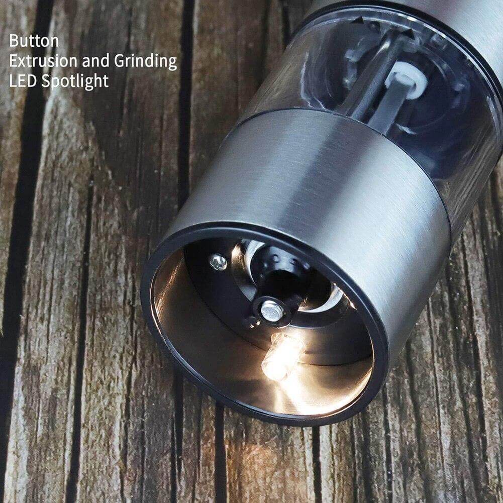 Electric Salt & Pepper Grinder Adjustable Coarseness One-Handed Operation