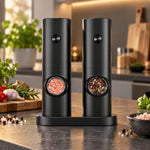 Electric Salt & Pepper Grinder Set Tilt-Activated Adjustable Grind