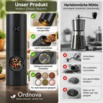Electric Salt & Pepper Grinder Set Tilt-Activated Adjustable Grind