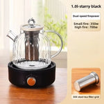 Electric Tea Maker Heat-Adjustable 1L Glass Quiet Operation
