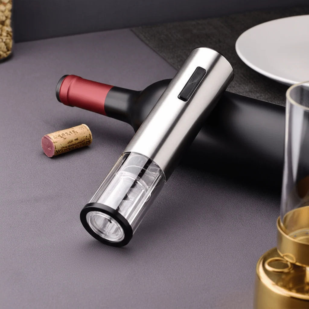 Electric Wine Opener Rechargeable 4-Piece Set with Foil Cutter & Vacuum Stopper