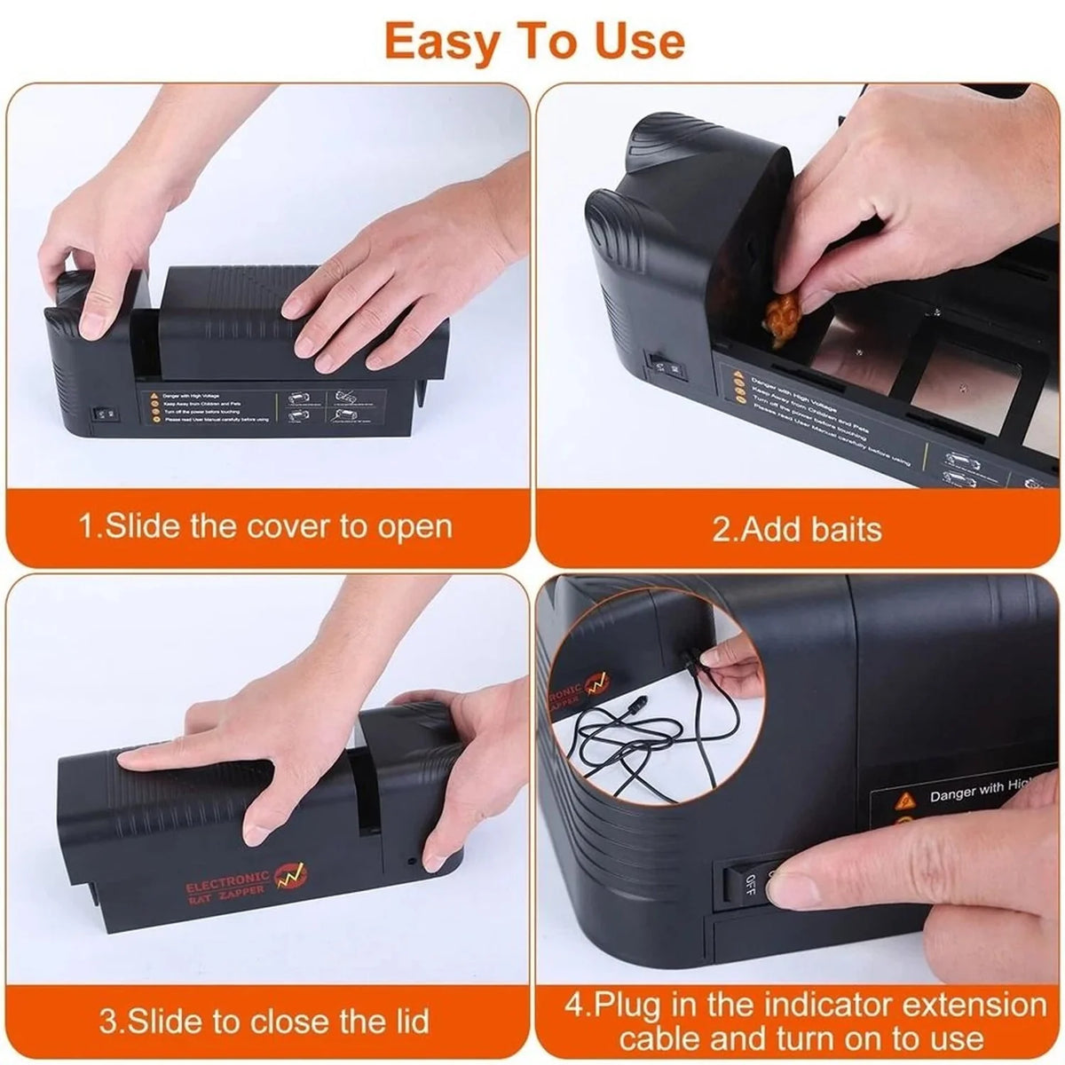 Electronic Rat Trap USB Rechargeable Hands-Free Disposal