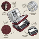 Electronics Organizer 3-Layer Water-Resistant Mesh Pockets