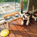 Elevated Dog Bowl Adjustable Height Dual-Bowl Design