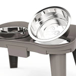 Elevated Dog Bowl Adjustable Height Dual-Bowl Design