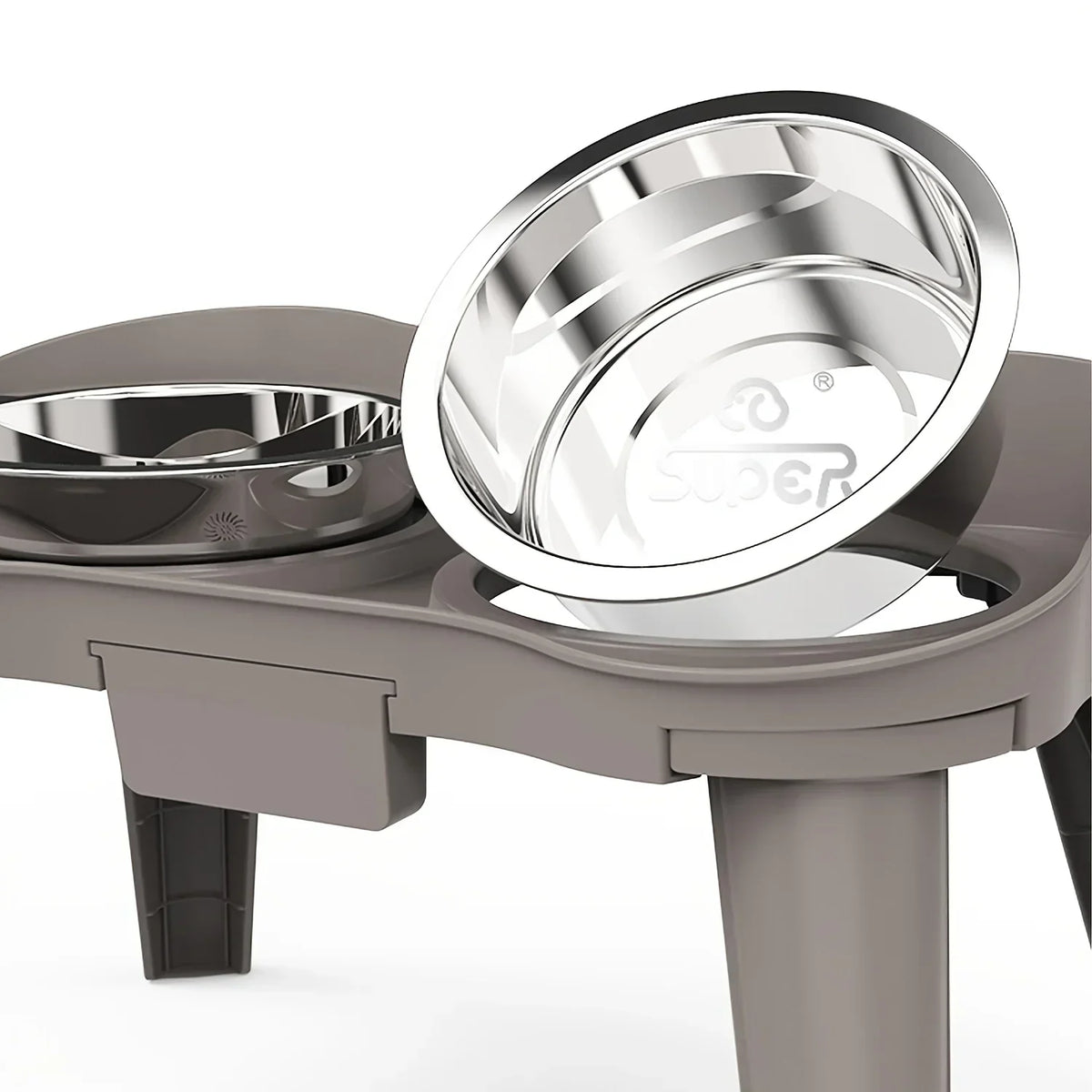 Elevated Dog Bowl Adjustable Height Dual-Bowl Design