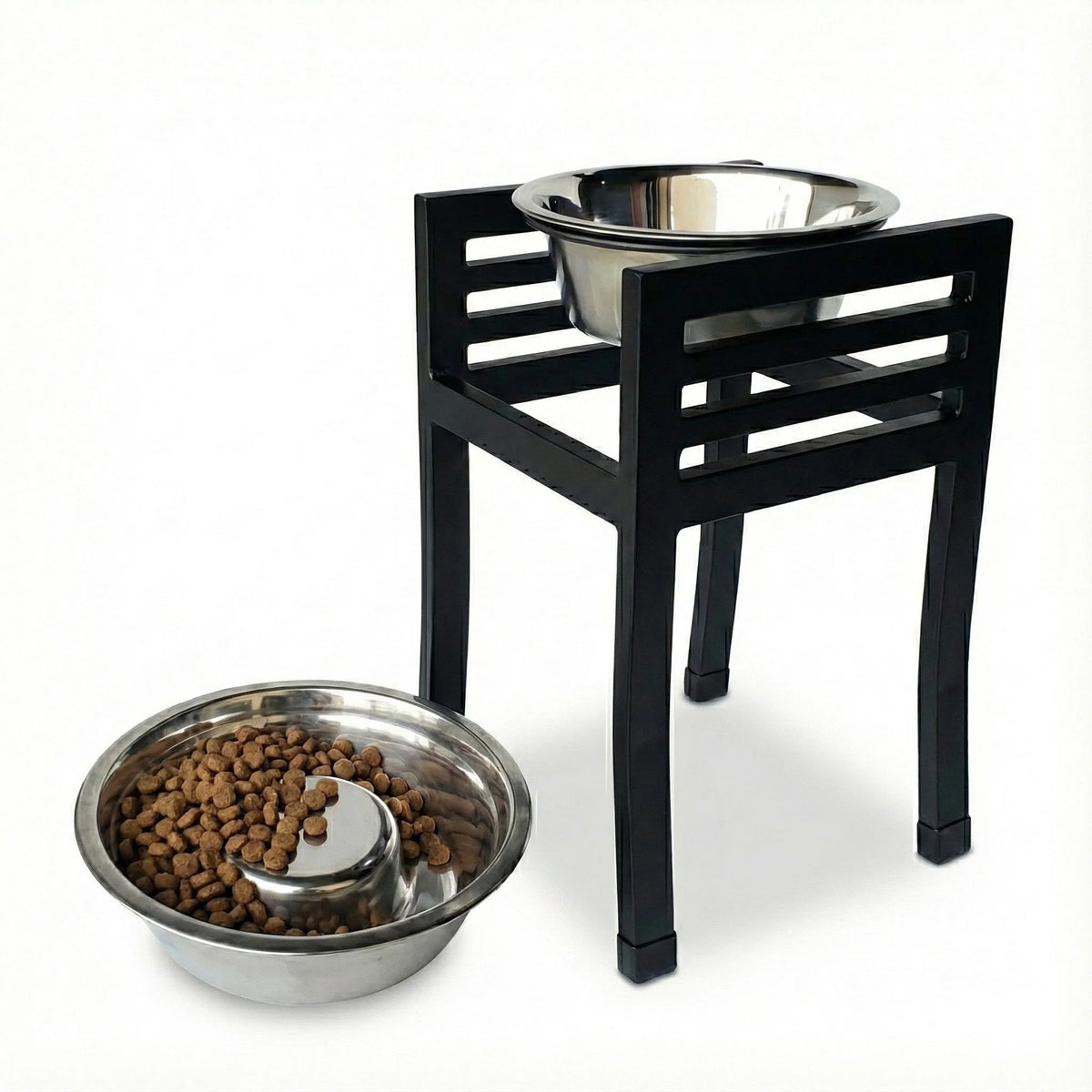 Elevated Dog Bowl Stand 18-Inch Steel Non-Slip