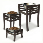 Elevated Dog Bowl Stand Steel Non-Slip With Stainless Steel Bowl