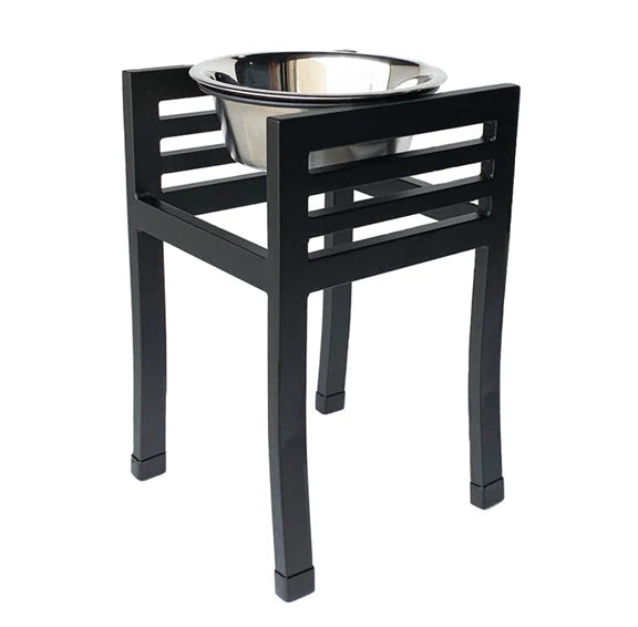 Elevated Dog Bowl Stand Steel Non-Slip With Stainless Steel Bowl