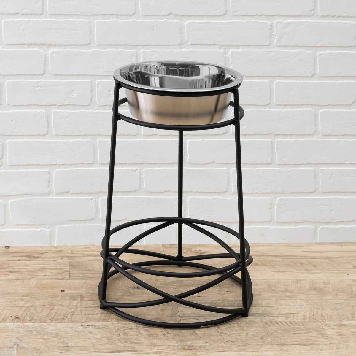 Elevated Dog Bowl Stand Wrought Iron Stainless Steel Bowl