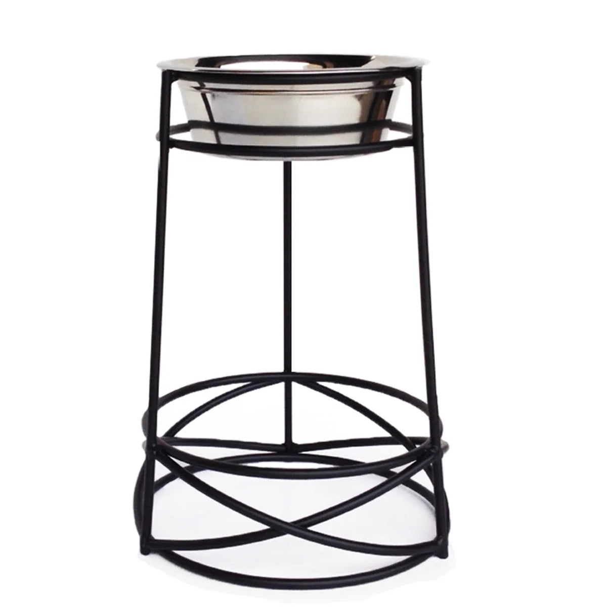 Elevated Dog Bowl Stand Wrought Iron Stainless Steel Bowl
