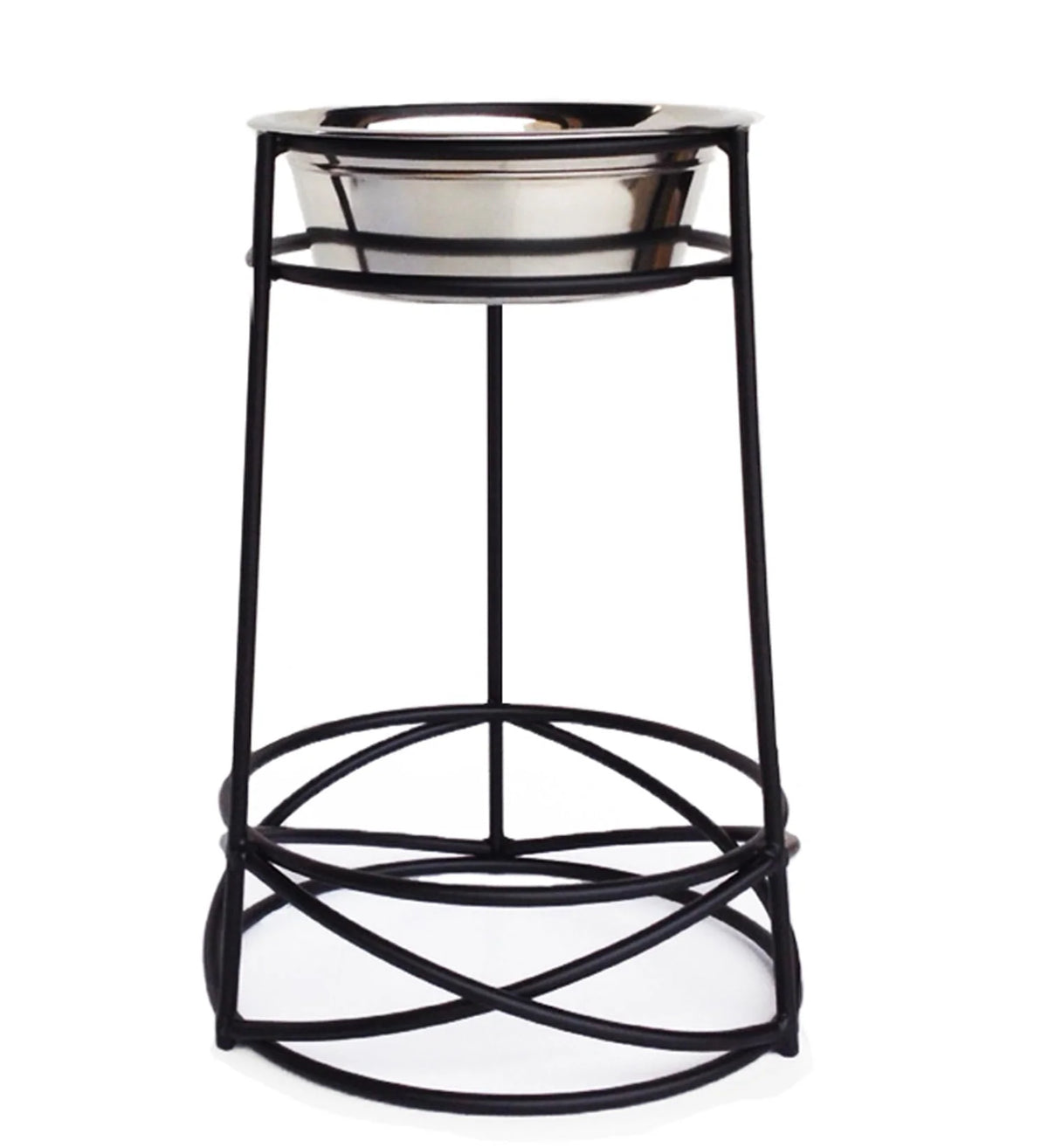 Elevated Dog Bowl Stand Wrought Iron Stainless Steel Bowl